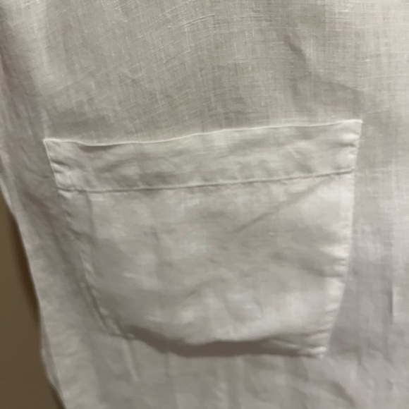 Eileen Fisher White Organic Linen Short Sleeve Scoop Neck Sheath Dress, size XL - Picture 4 of 7